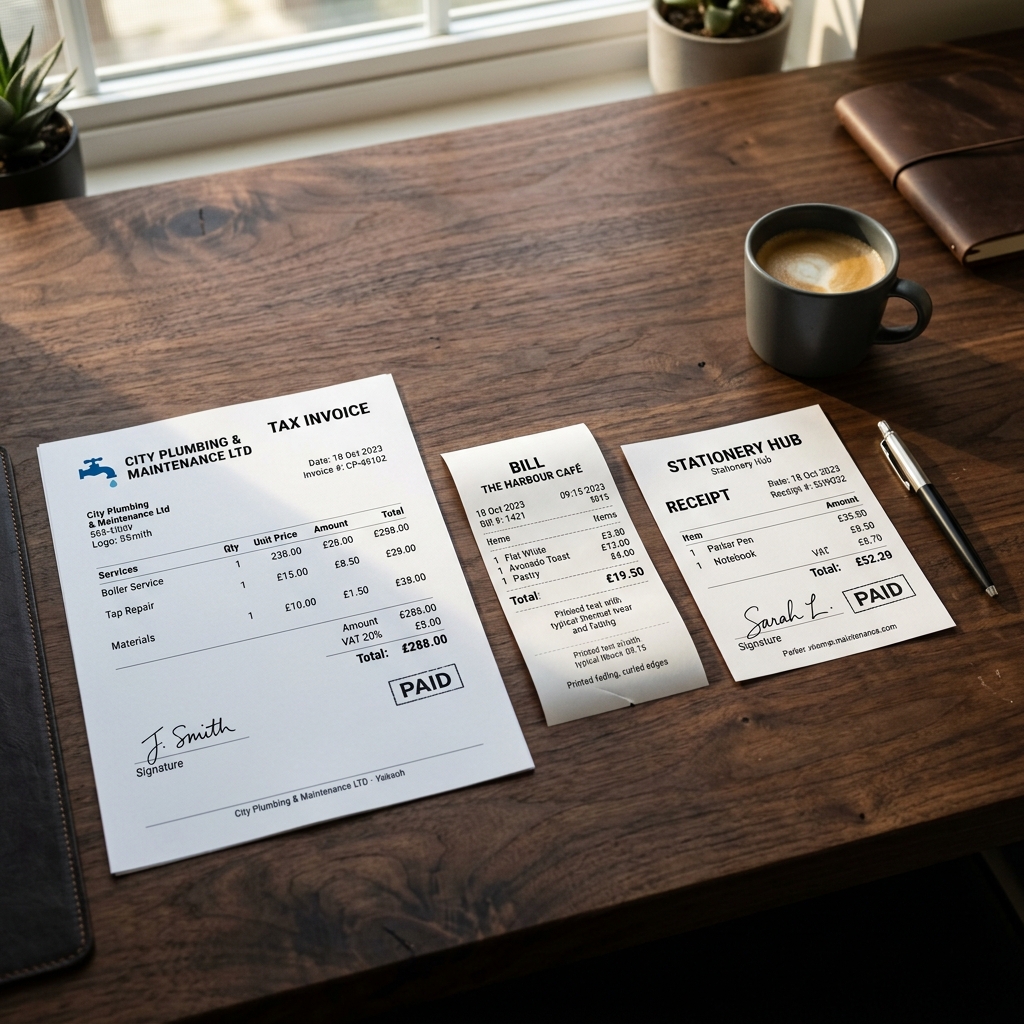 Invoice vs. Bill vs. Receipt: What's the Difference?
